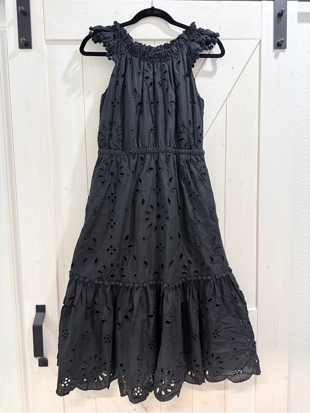 J. Crew Black Eyelet Maxi Dress